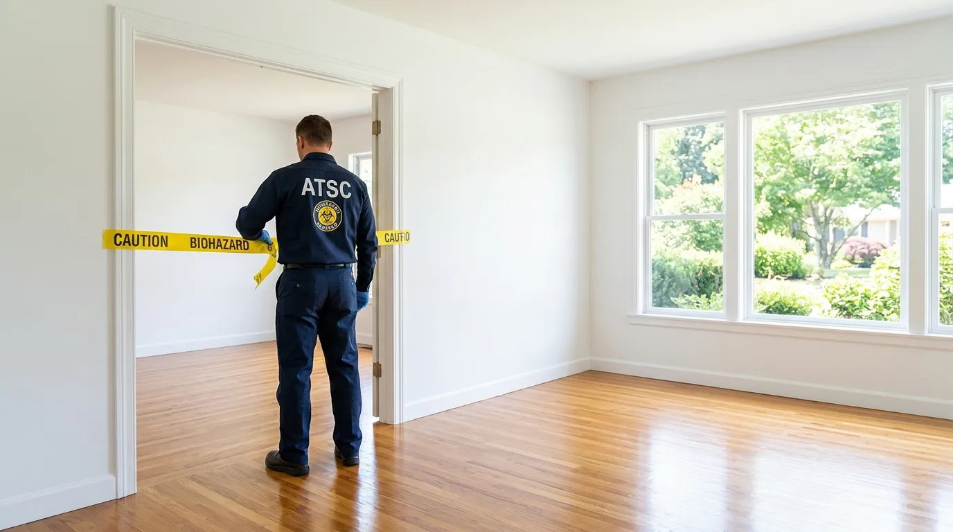 Certified biohazard cleanup crew performing Trauma Scene Cleanup in Limerick